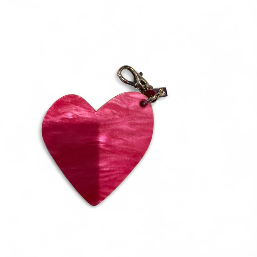Edie Parker Heart Bag Charm - Pink and Silver Excellent Used Condition